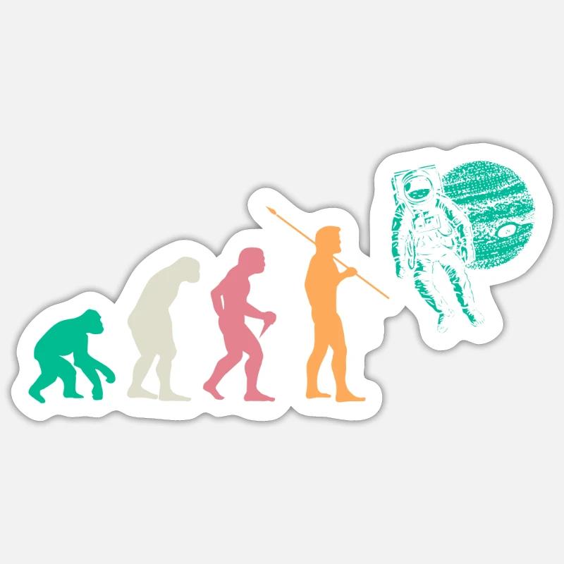 Aerospace Space Travel Astronaut Evolution Astrona Sticker size S (10 x 10 cm)