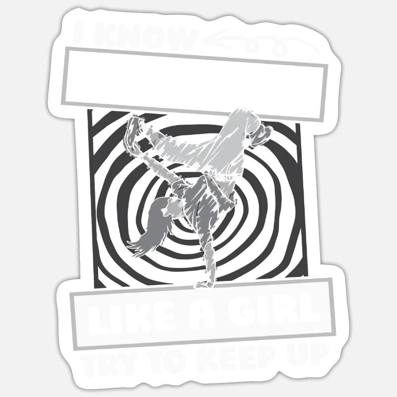 Breakdance Breakdancer Breakdancing Mädchen - Sticker Größe S (10 x 10 cm) - Mattweiß