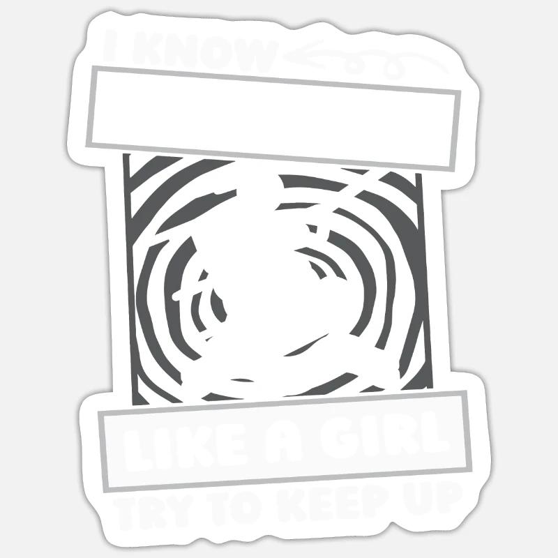 Wakeboard Wakeboarder Filles - Sticker taille S (10 x 10 cm) - blanc mat