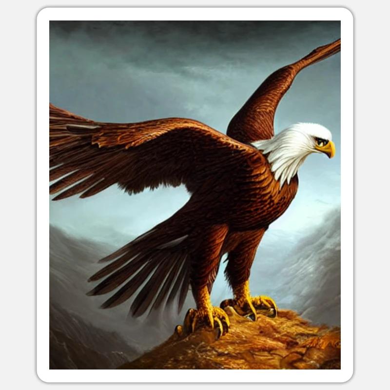Épopée de l’aigle - Sticker taille S (10 x 10 cm) - blanc mat