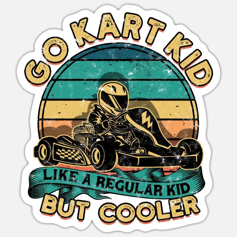 Kart conduite de kart pilotes de course Pilotes de course - Sticker taille S (10 x 10 cm) - blanc mat