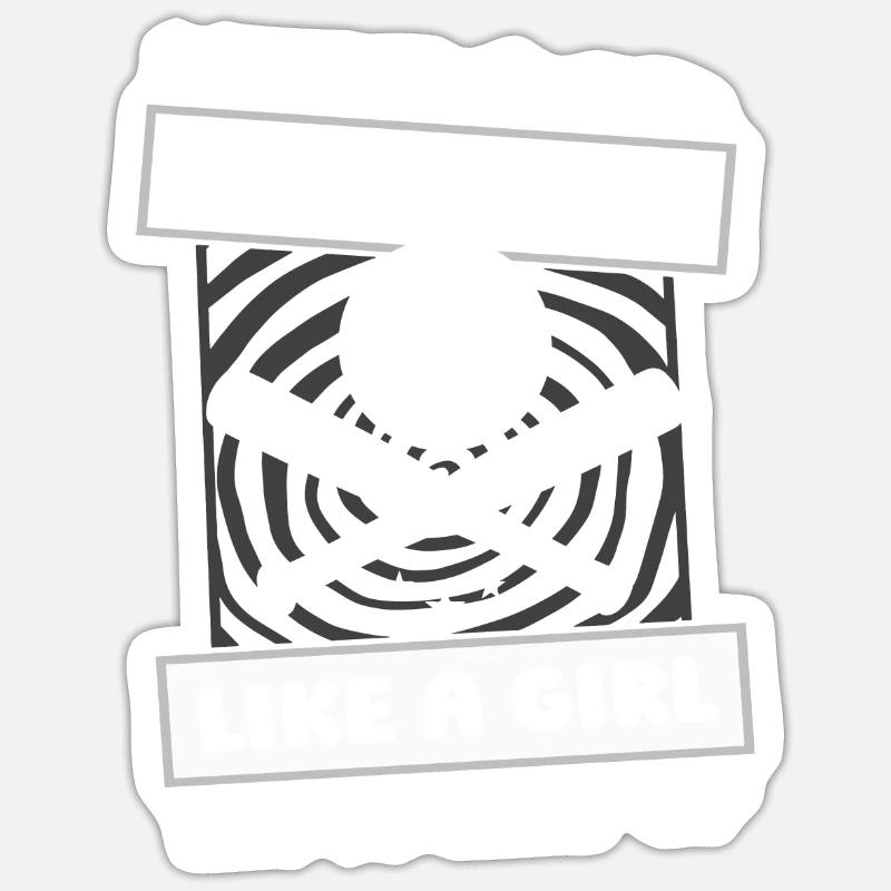 Baseball Mädchen - Sticker Größe S (10 x 10 cm) - Mattweiß