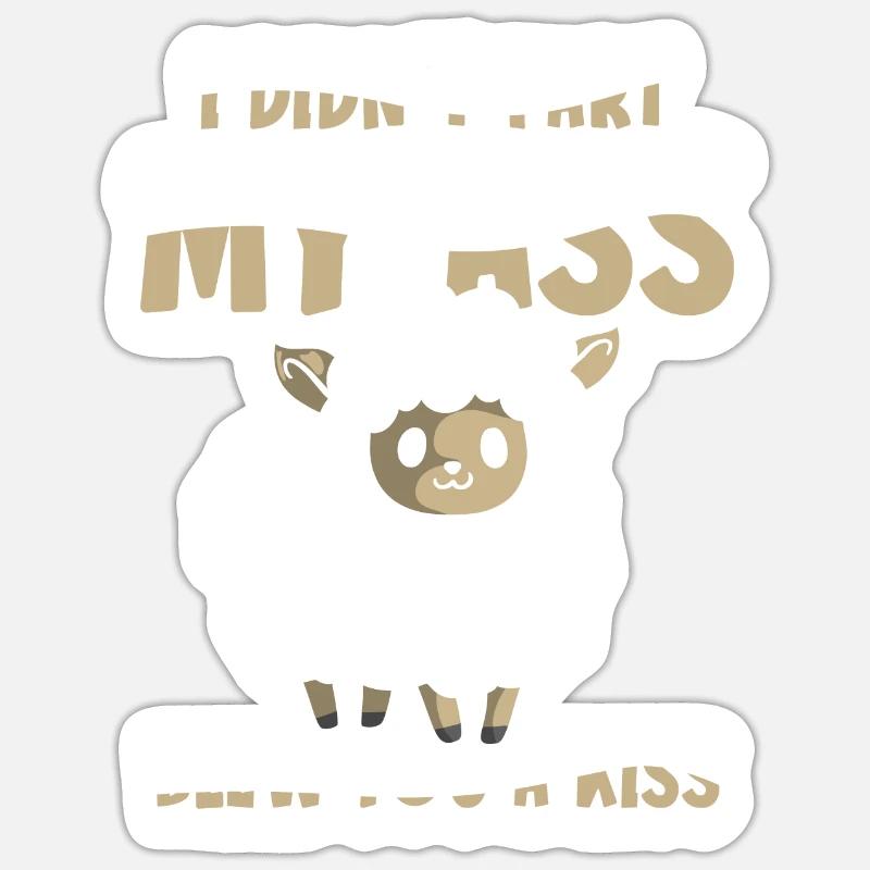 Schaf Ironisch - Sticker Größe S (10 x 10 cm) - Mattweiß