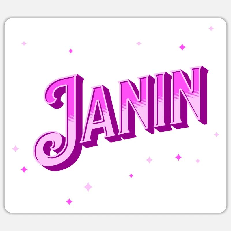 Janin name personalized - Sticker size S (10 x 10 cm) - white matte