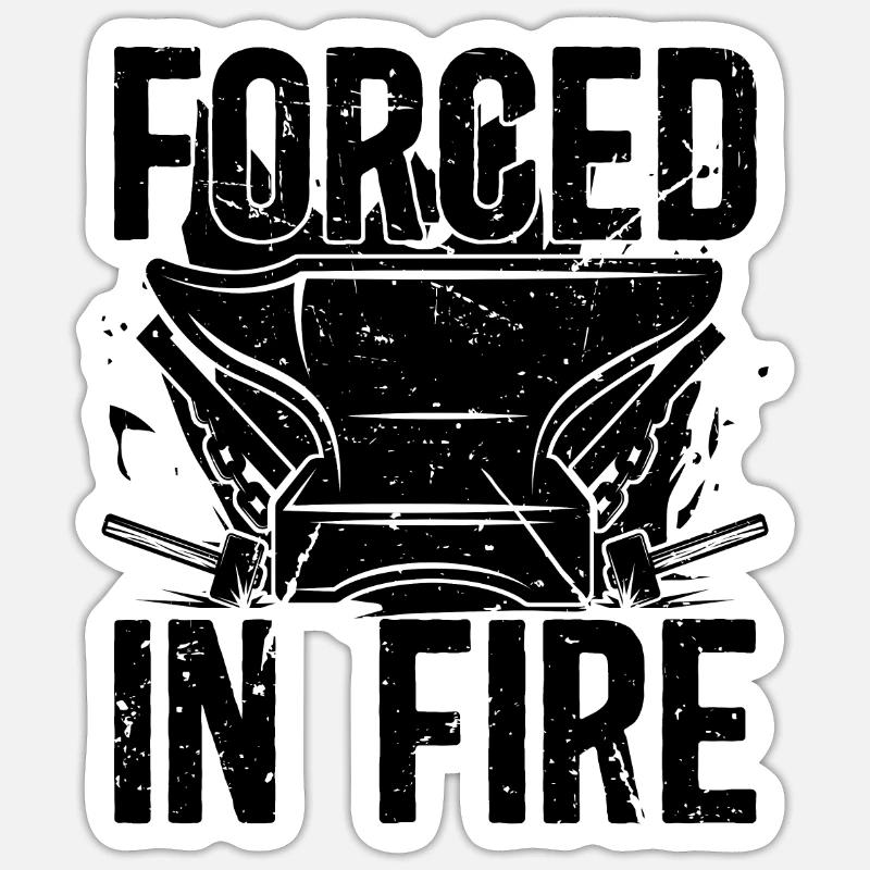Forced In Fire Forging Farrier Anvils Blacksmiths Sticker Größe S (10 x 10 cm)