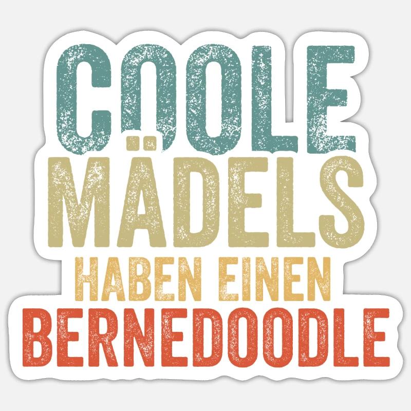 Bernedoodle - Sticker Größe S (10 x 10 cm) - Mattweiß