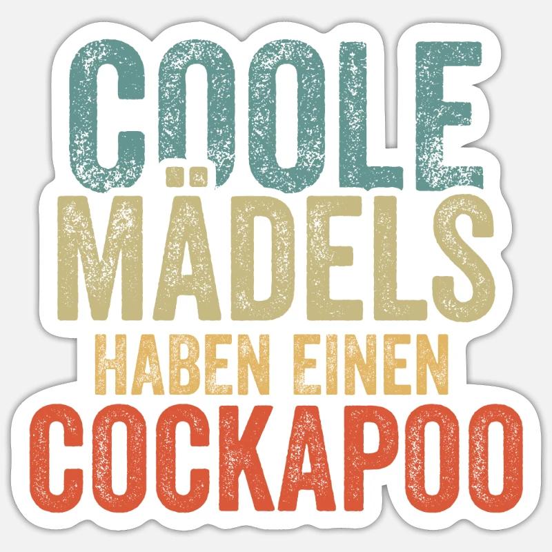 Cockapoo - Sticker Größe S (10 x 10 cm) - Mattweiß