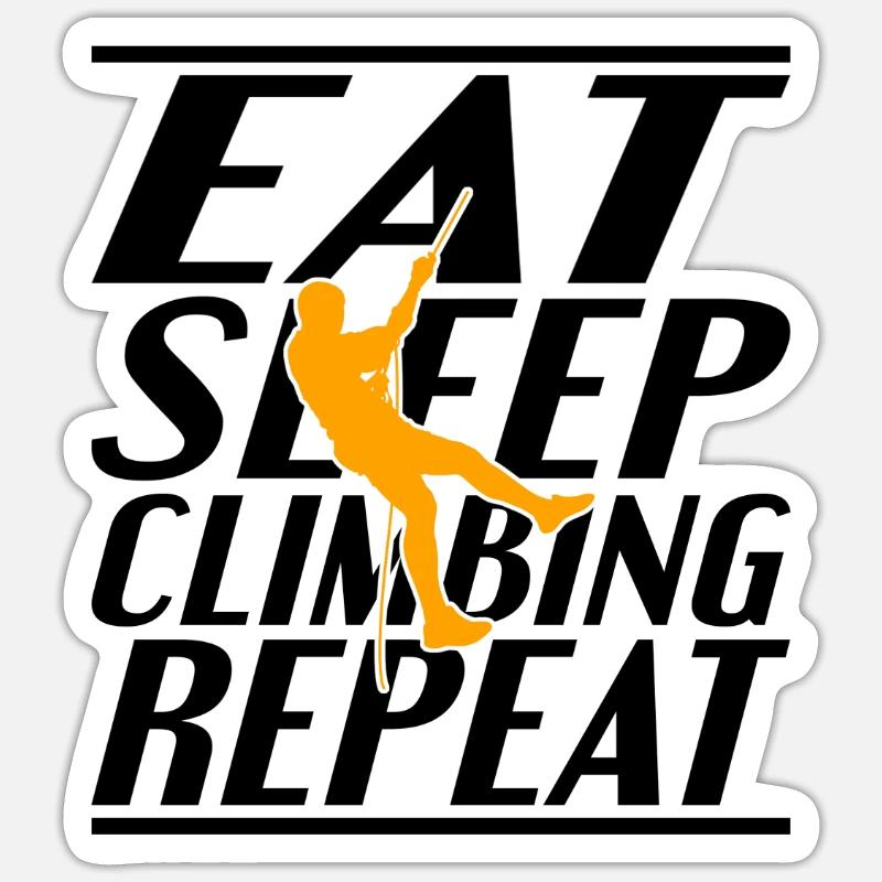 Manger dormir Escalade - Sticker taille S (10 x 10 cm) - blanc mat