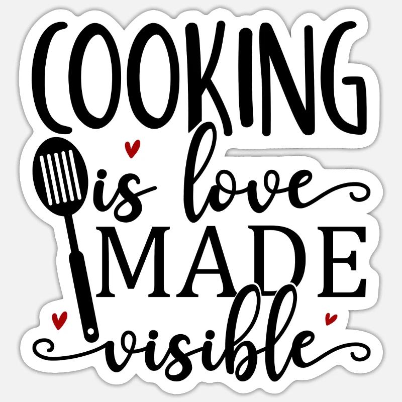 Cuisiner, c’est l’amour rendu visible Sticker taille S (10 x 10 cm)