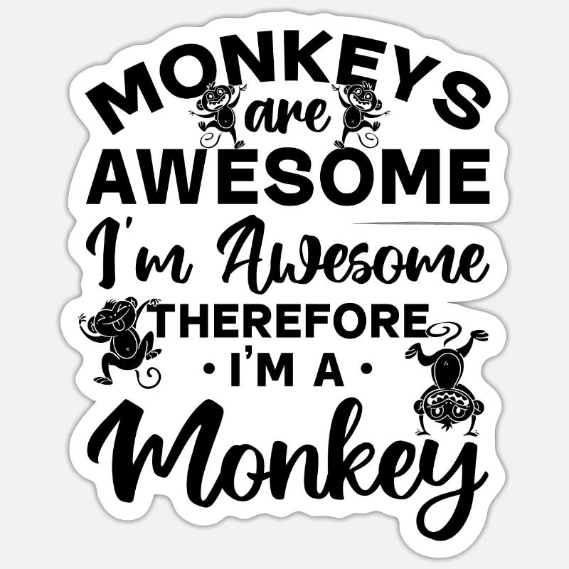 Orangutan Monkey Chimpanzee Monkey - Monkey Lover Sticker Größe S (10 x 10 cm)