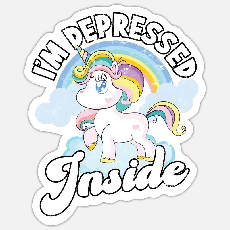depression depressive sad gift idea unfortunate Sticker size S (10 x 10 cm)