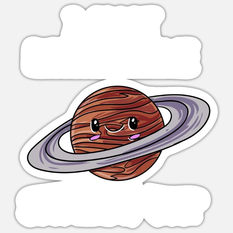Saturne - Sticker taille S (10 x 10 cm) - blanc mat