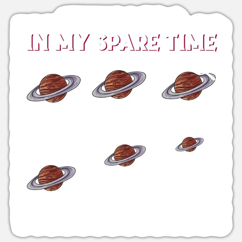 Saturne - Sticker taille S (10 x 10 cm) - blanc mat
