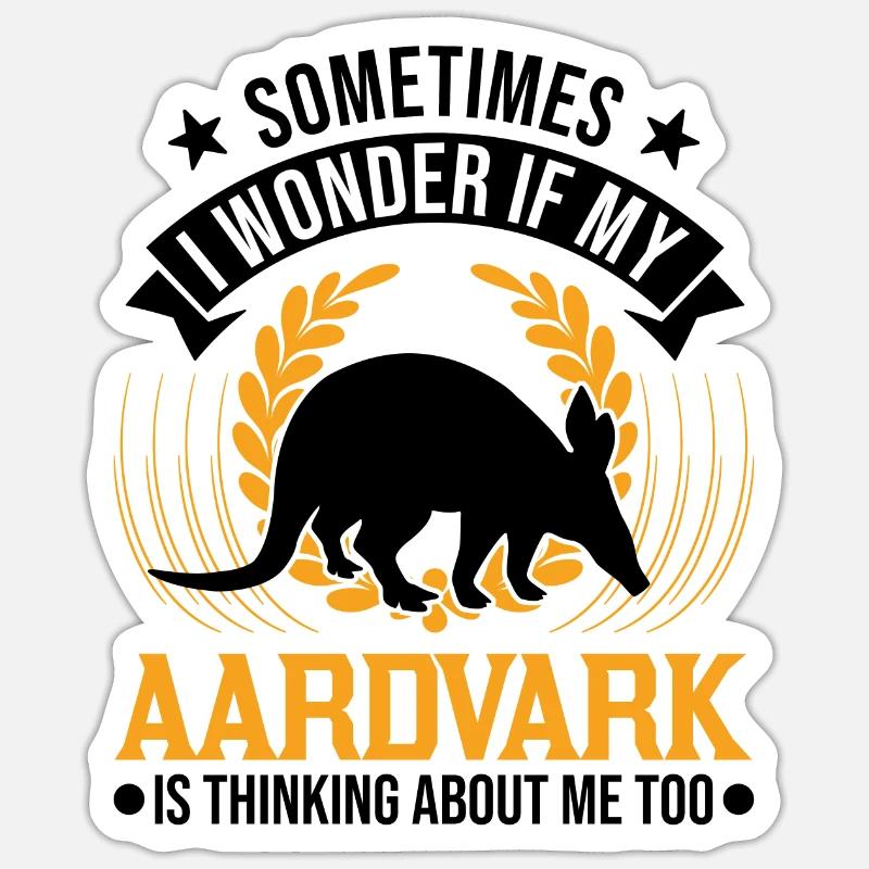 Aardvark Cadeau Aardvark - Sticker taille S (10 x 10 cm) - blanc mat