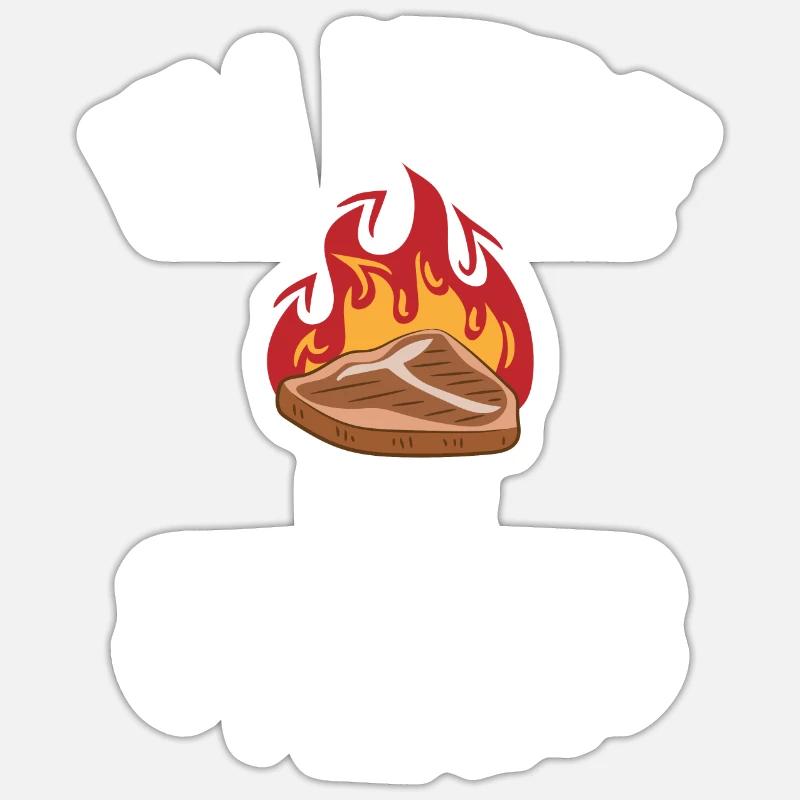 Steak Lover Steak Gift - Sticker size S (10 x 10 cm) - white matte