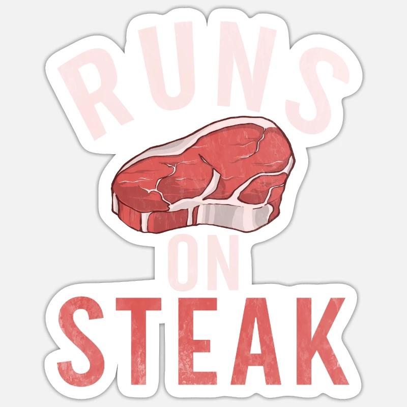 Steak Lover Steak Cadeau - Sticker taille S (10 x 10 cm) - blanc mat