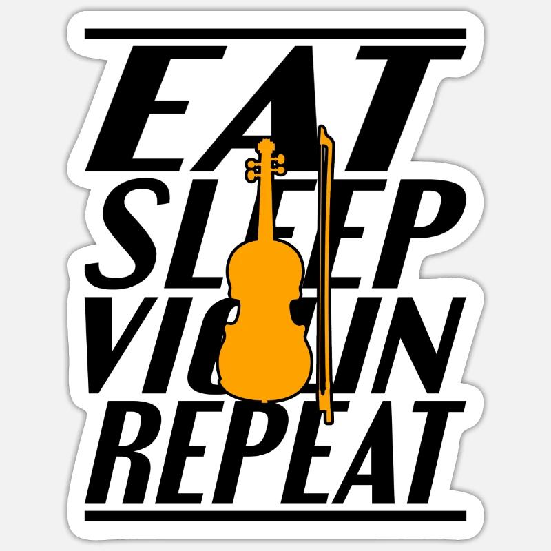 Eating Sleeping Violin - Sticker size S (10 x 10 cm) - white matte