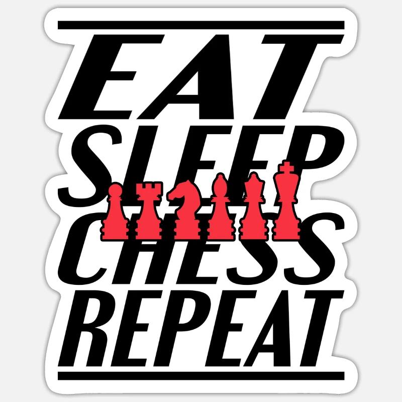 Nourriture Dormir Échecs Sticker taille S (10 x 10 cm)