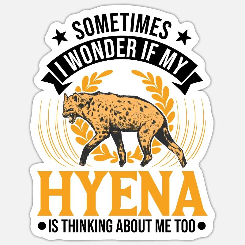 Hyène Cadeau Aardwolf Hyène - Sticker taille S (10 x 10 cm) - blanc mat