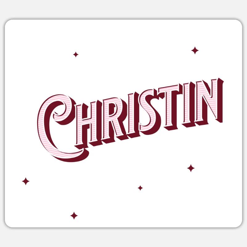 Christin's name personalized - Sticker size S (10 x 10 cm) - white matte