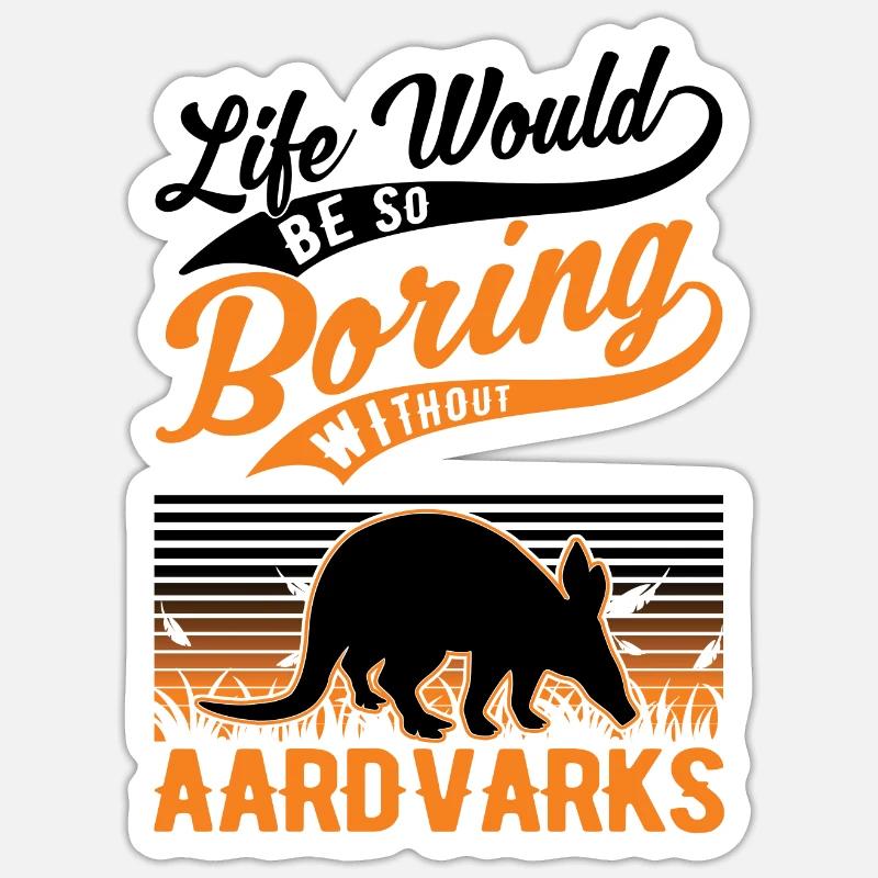 Erdferkel Geschenk Aardvark - Sticker Größe S (10 x 10 cm) - Mattweiß