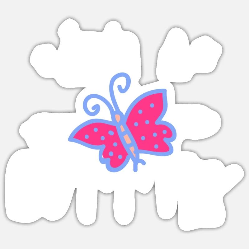 It's a butt fly | Butterfly - Sticker size S (10 x 10 cm) - white matte