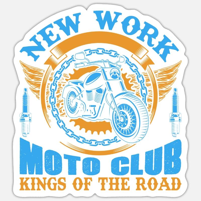 Super cool Biker Design - Sticker Größe S (10 x 10 cm) - Mattweiß