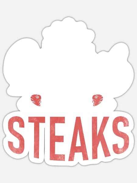 Steak Lover Steak Geschenk - Sticker Größe S (10 x 10 cm) - Mattweiß