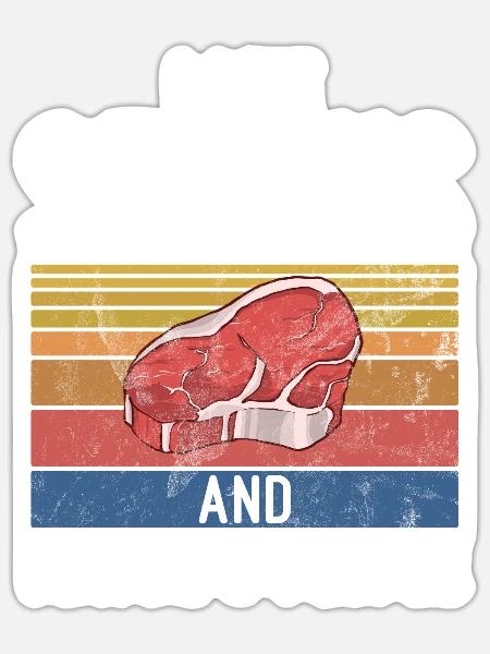 Steak Lover Steak Geschenk - Sticker Größe S (10 x 10 cm) - Mattweiß