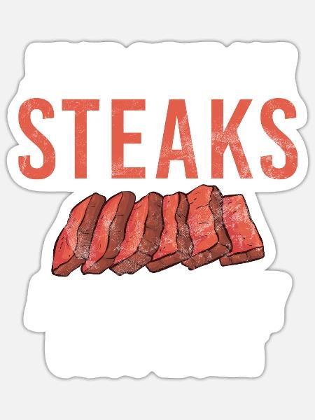 Steak Lover Steak Geschenk - Sticker Größe S (10 x 10 cm) - Mattweiß