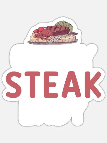 Steak Lover Steak Geschenk - Sticker Größe S (10 x 10 cm) - Mattweiß