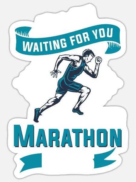 Jogging Spruch zum Laufen - Läufer - Sticker Größe S (10 x 10 cm) - Mattweiß