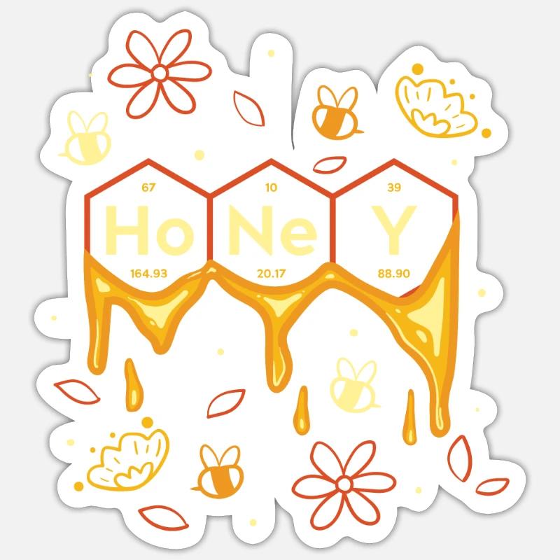 Honey Periodic Table Elements - Sticker Größe S (10 x 10 cm) - Mattweiß