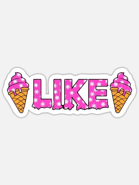Like Pink Eiscreme Snowflakes - Sticker Größe S (10 x 10 cm) - Mattweiß
