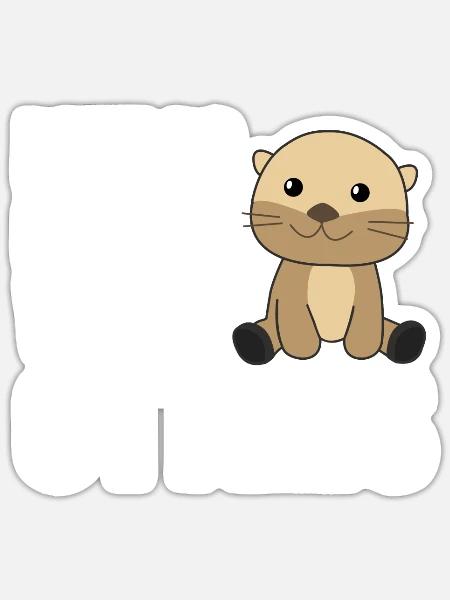 Das leben ist besser mit otter - süßer Otter - Sticker Größe S (10 x 10 cm) - Mattweiß