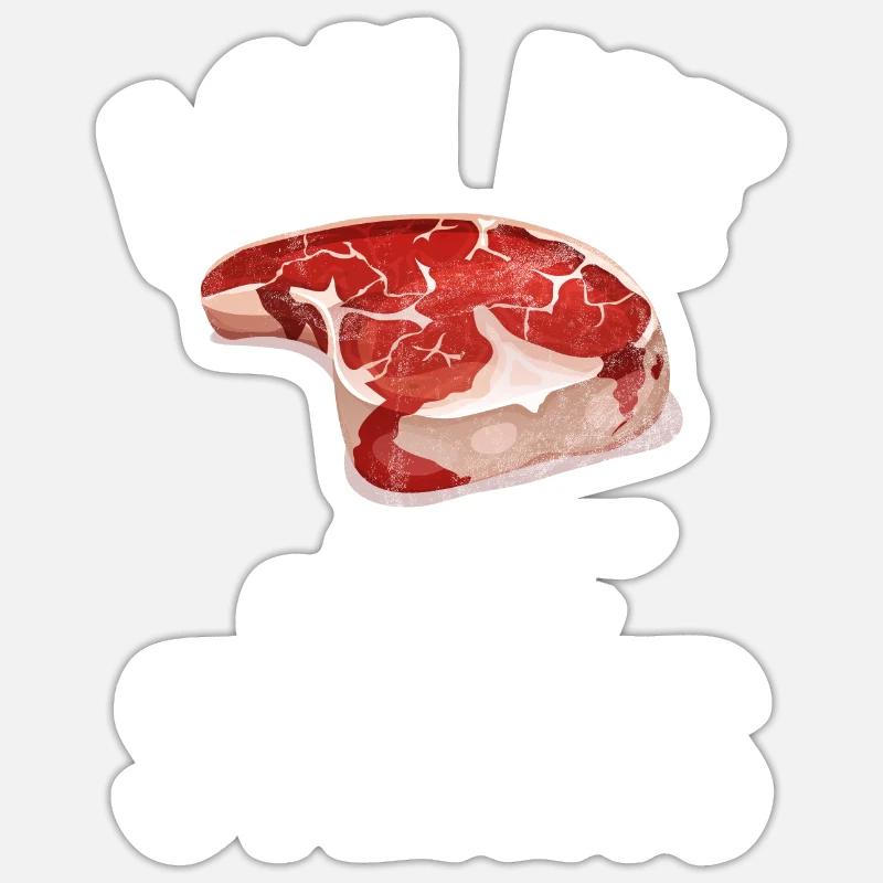 Steak Lover Steak Cadeau - Sticker taille S (10 x 10 cm) - blanc mat