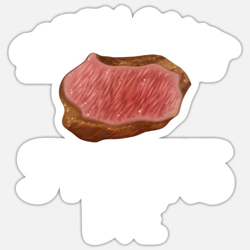 Steak Lover Steak Cadeau - Sticker taille S (10 x 10 cm) - blanc mat