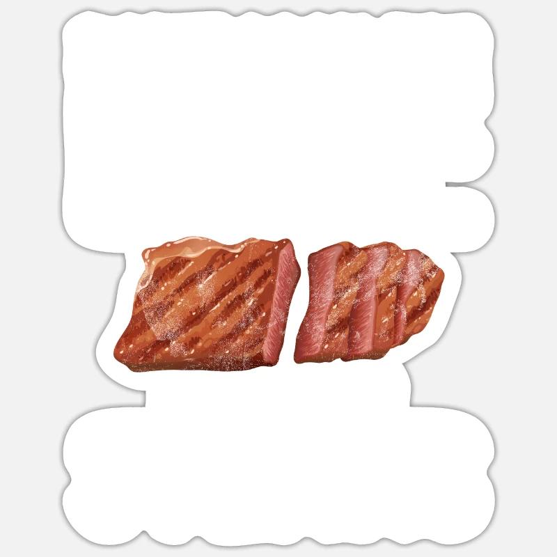 Steak Lover Steak Cadeau - Sticker taille S (10 x 10 cm) - blanc mat