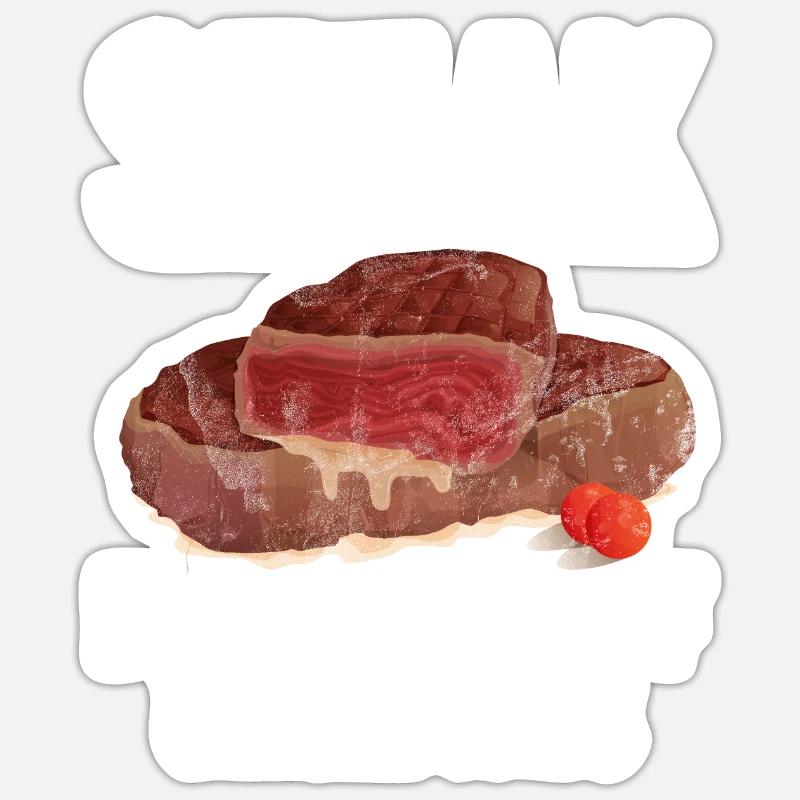 Steak Lover Steak Gift - Sticker size S (10 x 10 cm) - white matte
