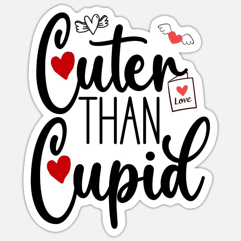 Plus mignon que Cupidon - Sticker taille S (10 x 10 cm) - blanc mat