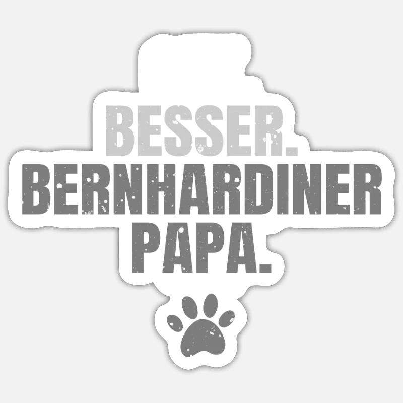 Bernhardiner - Sticker Größe S (10 x 10 cm) - Mattweiß