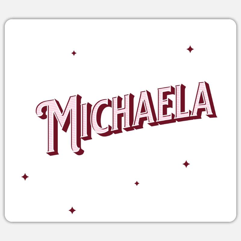 Michaela's name personalized - Sticker size S (10 x 10 cm) - white matte