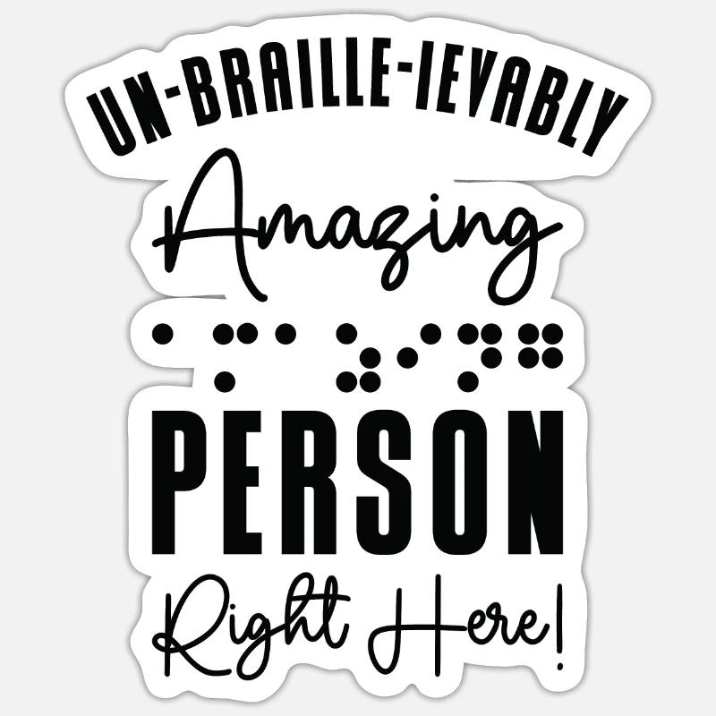 Conscience de la cécité aveugle en braille Sticker taille S (10 x 10 cm)