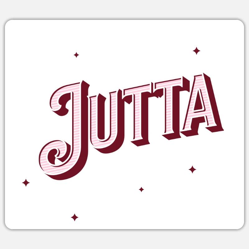 Jutta's name personalized - Sticker size S (10 x 10 cm) - white matte