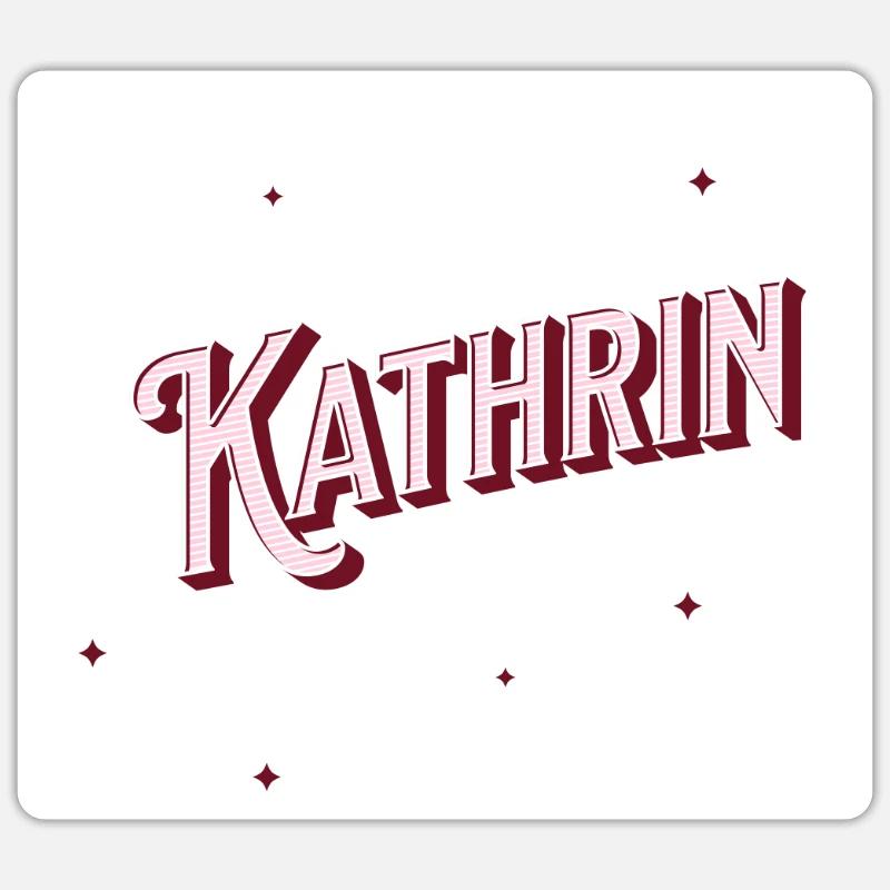 Kathrin's name personalized - Sticker size S (10 x 10 cm) - white matte