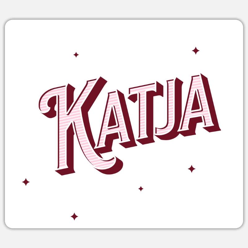 Katja name personalized - Sticker size S (10 x 10 cm) - white matte