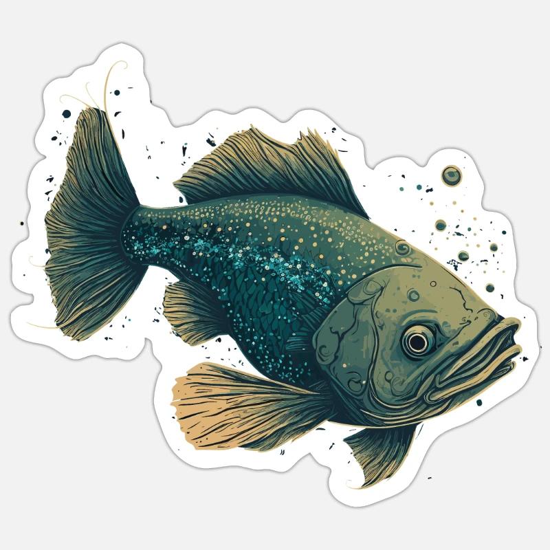 Funny Fish - Sticker size S (10 x 10 cm) - white matte