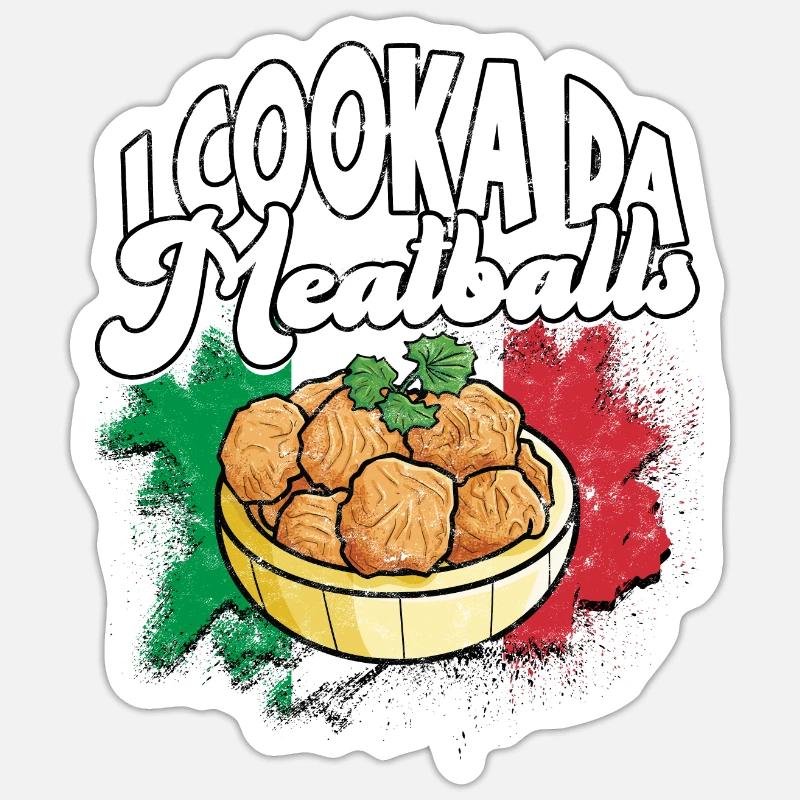 fleischklößchen essen spaghetti geschenk geschenki Sticker Größe S (10 x 10 cm)