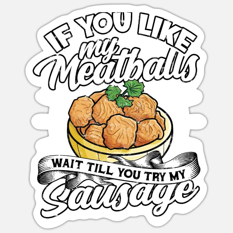 fleischklößchen essen spaghetti geschenk geschenki Sticker Größe S (10 x 10 cm)