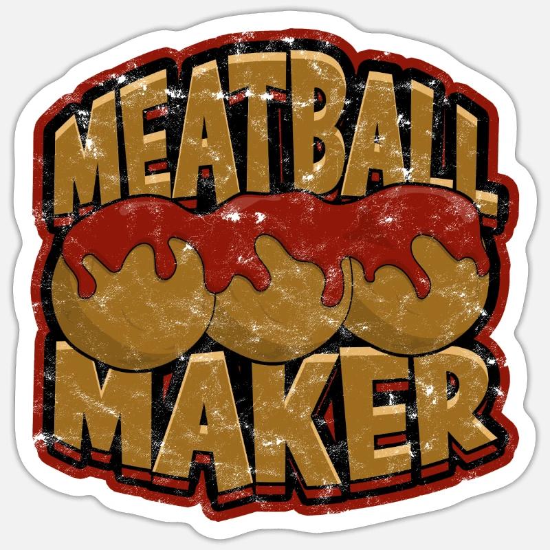 fleischklößchen essen spaghetti geschenk geschenki Sticker Größe S (10 x 10 cm)